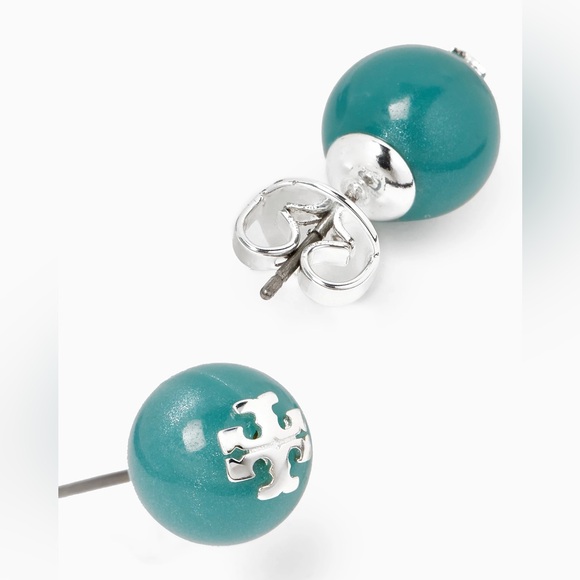 NEW Tory Burch Kira Pearl Stud Earrings Blue OS - Picture 6 of 12